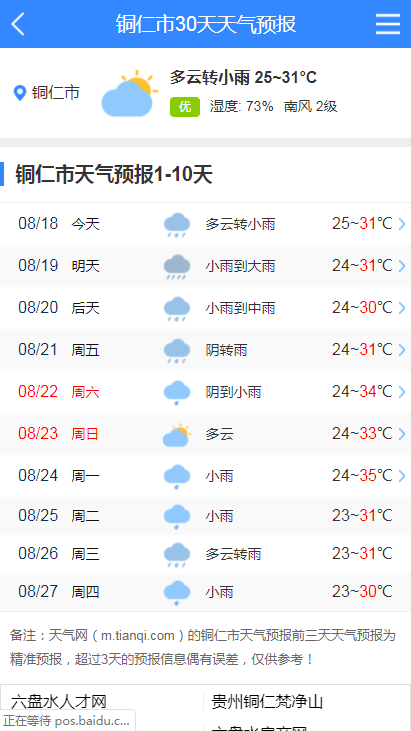 铜仁天气网